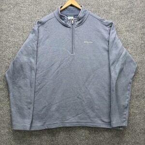 Columbia Hart Mountain II Pullover Men's Size XXL Blue Quarter Zip Fleece